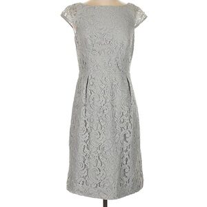 J. Crew Elegant Lace Cap Sleeve Dress in Gray Size 14